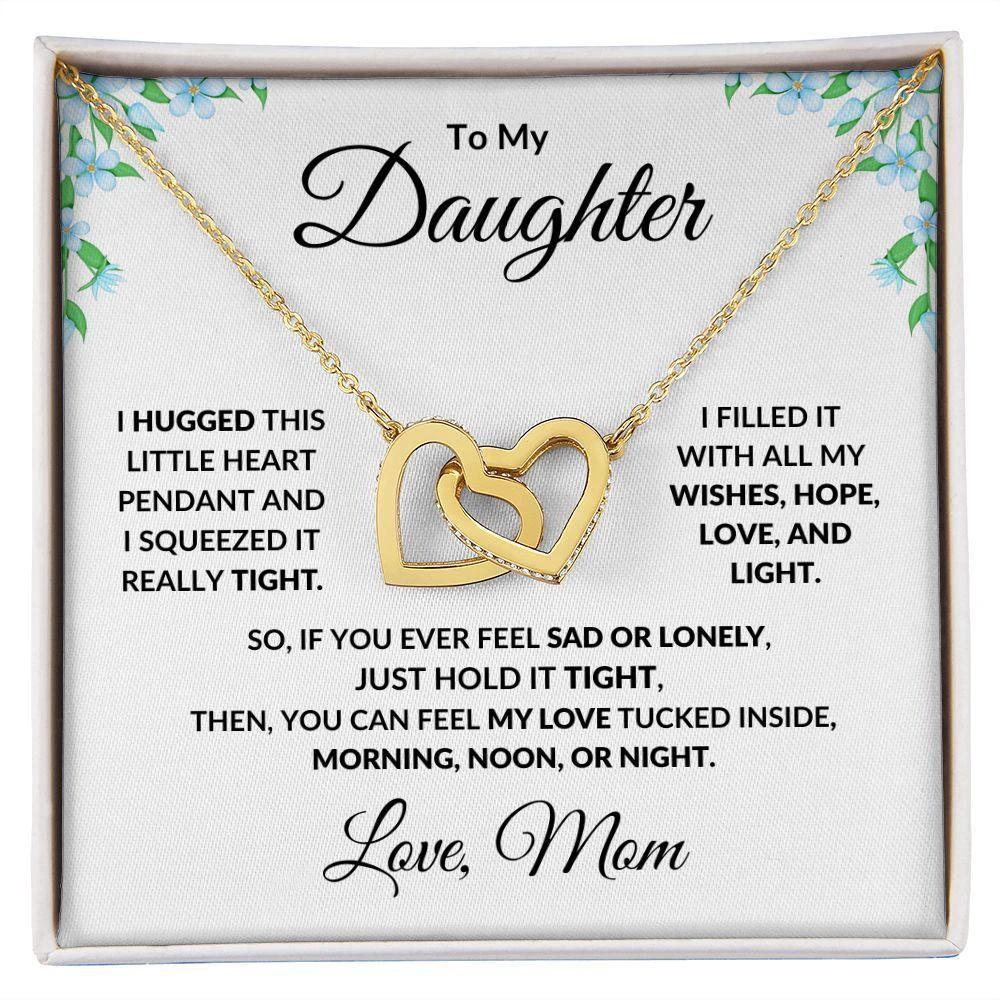 To My Daughter Interlocking Hearts Necklace