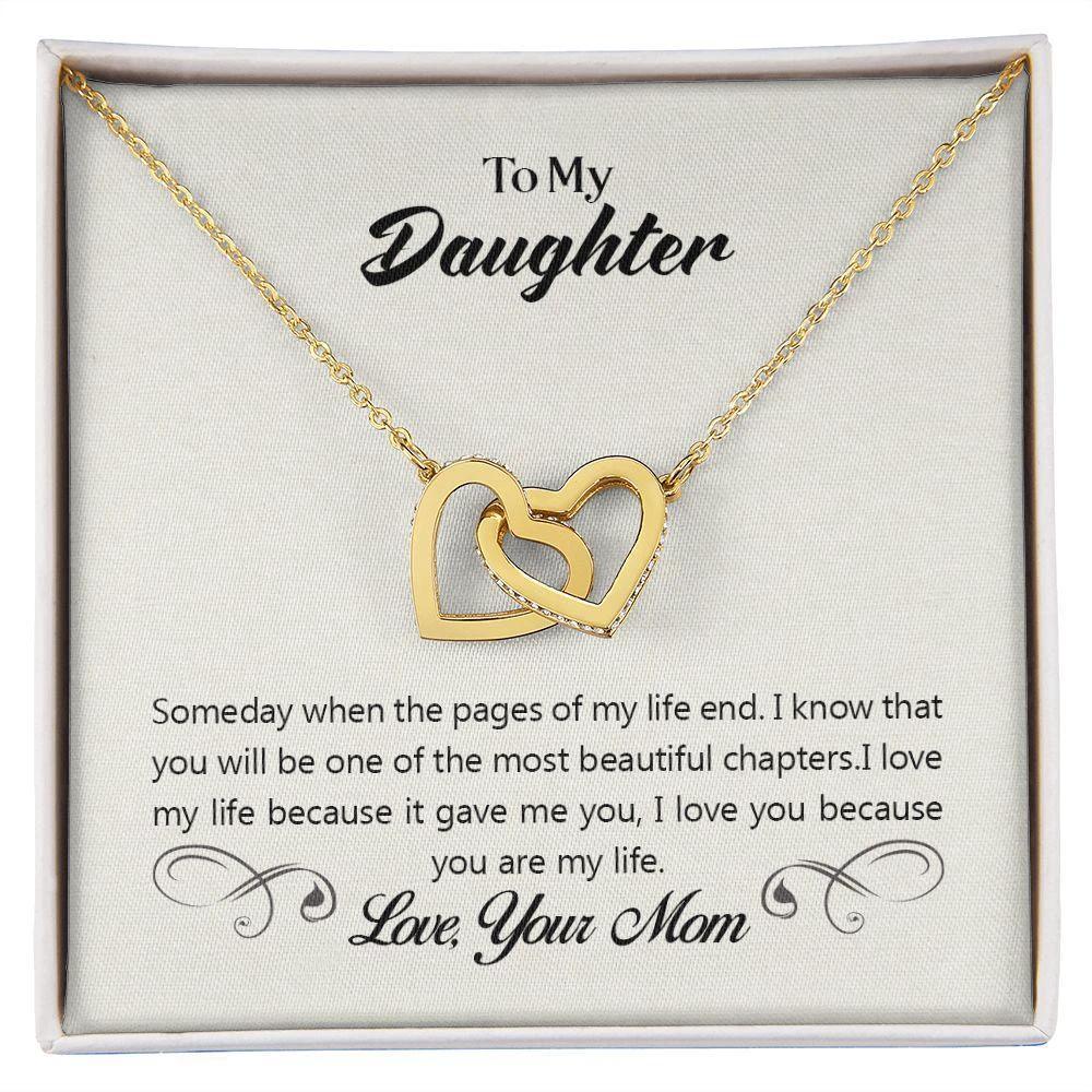 To My Daughter - Pages of Life - Interlocking Hearts Necklace