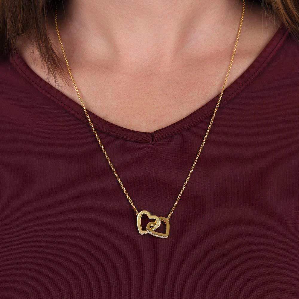 To My Daughter Your Journey in Life Interlocking Hearts Necklace