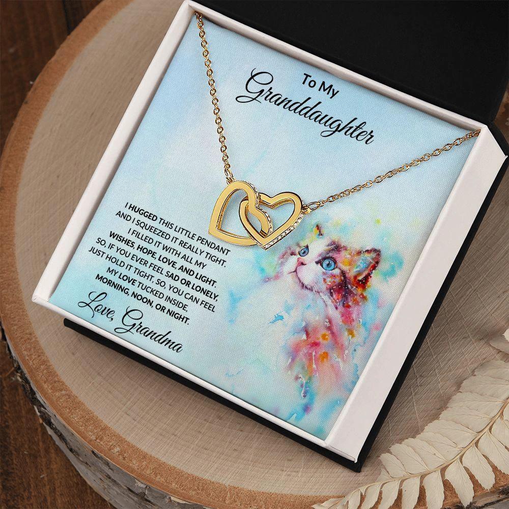 To My Granddaughter Hugs from Grandma Necklace
