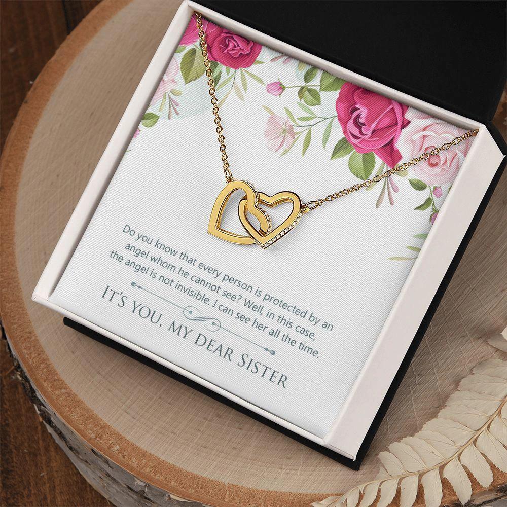 Gift for Sister Interlocking Hearts Necklace