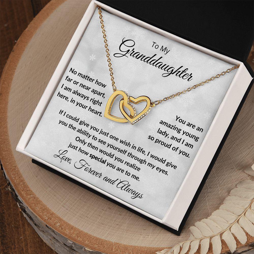 Gift for Granddaughter - Special to Me - Interlocking Hearts Necklac - Mallard Moon Gift Shop