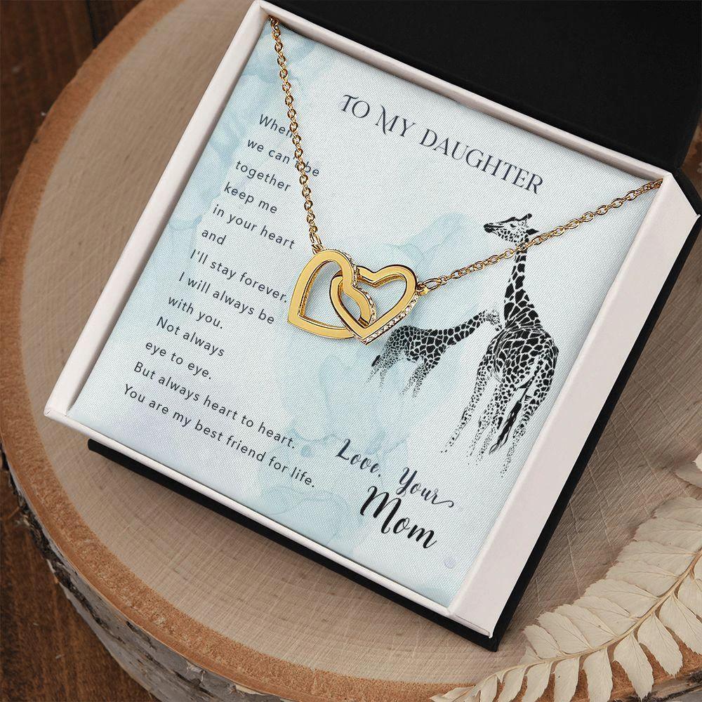 To My Daughter Best Friend for Life Interlocking Hearts Necklace