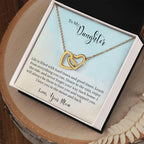 To My Daughter - Learn From Everything Interlocking Hearts Necklace
