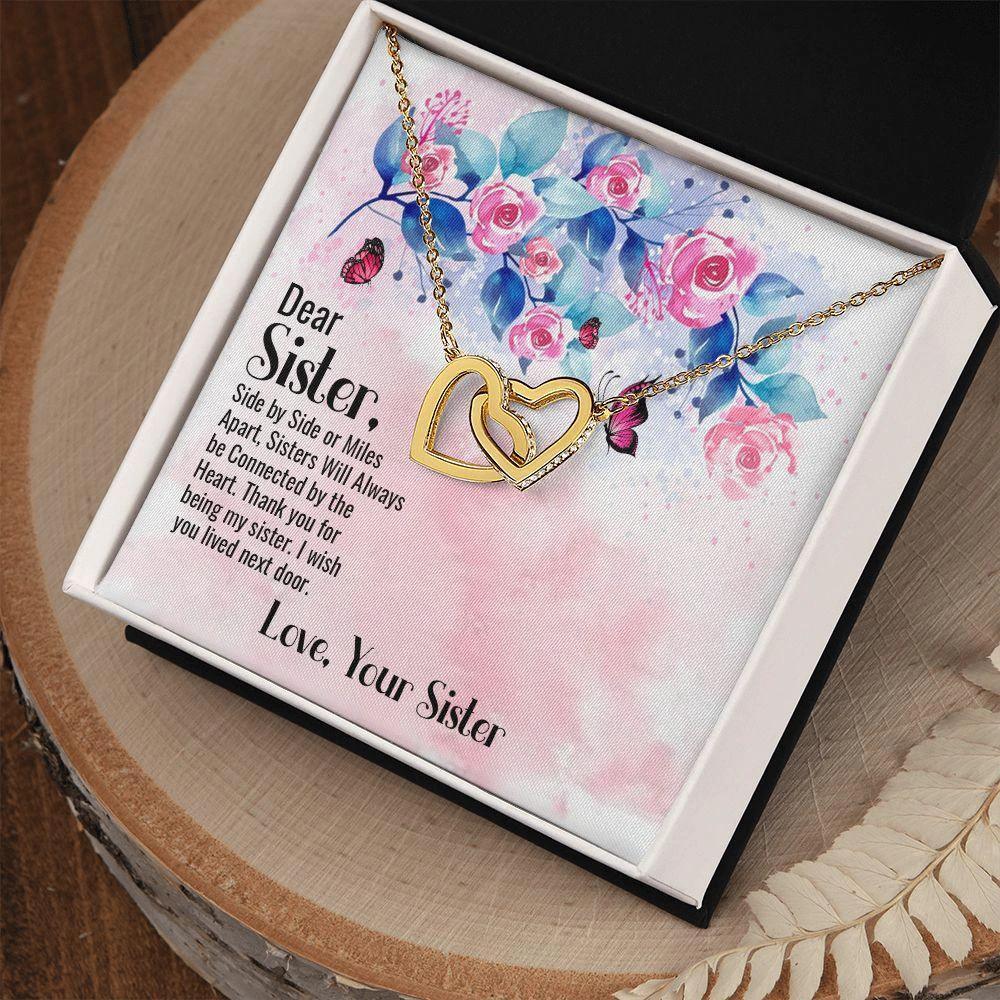 Dear Sister Interlocking Hearts Necklace