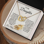 To My Daughter Love Mom Interlocking Hearts Necklace