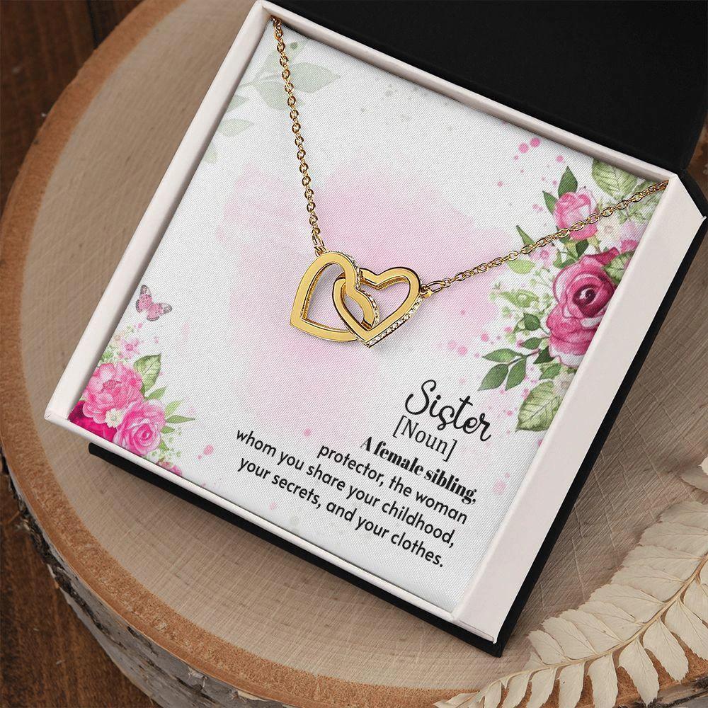 Gift for Sister Interlocking Hearts Necklace