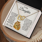 To My Daughter Joy of My Life Love Dad Interlocking Hearts Necklace