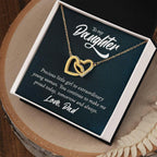 To My Daughter Gift From Dad - You Make Me Proud - Interlocking Hearts Necklace