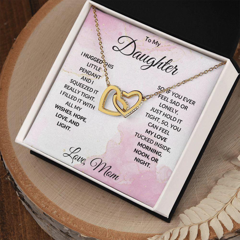 To My Daughter Wishes Interlocking Hearts Necklace