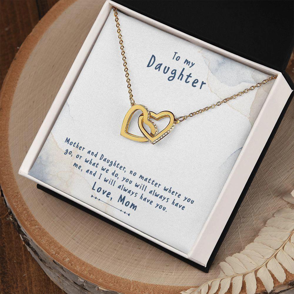 Mother and Daughter Gift Interlocking Hearts Necklace