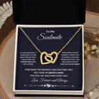 To My Soulmate You Took My Breath Away Interlocking Hearts Pendant Necklace