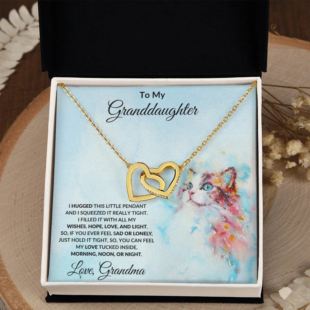 To My Granddaughter Hugs from Grandma Necklace
