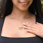 To My Daughter Joy of My Life Love Dad Interlocking Hearts Necklace