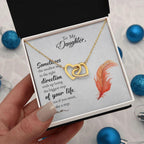 To My Daughter-Sometimes the Smallest Step Interlocking Hearts Necklace