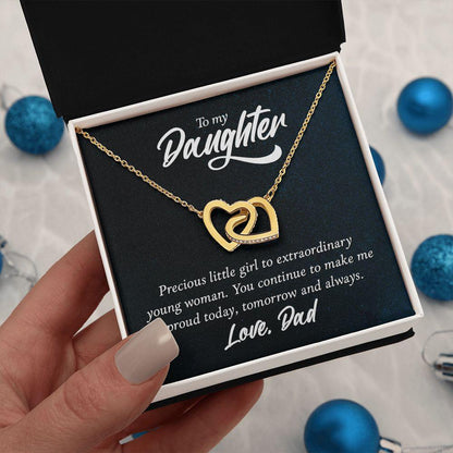 To My Daughter Gift From Dad Interlocking Hearts Necklace - Mallard Moon Gift Shop
