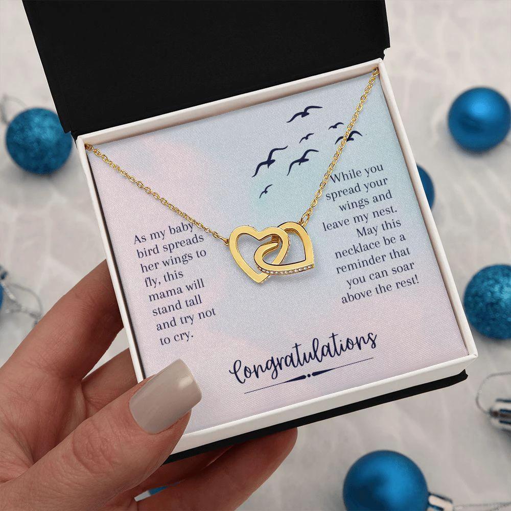 Graduation Gift - Soar Above the Rest Interlocking Hearts Necklace