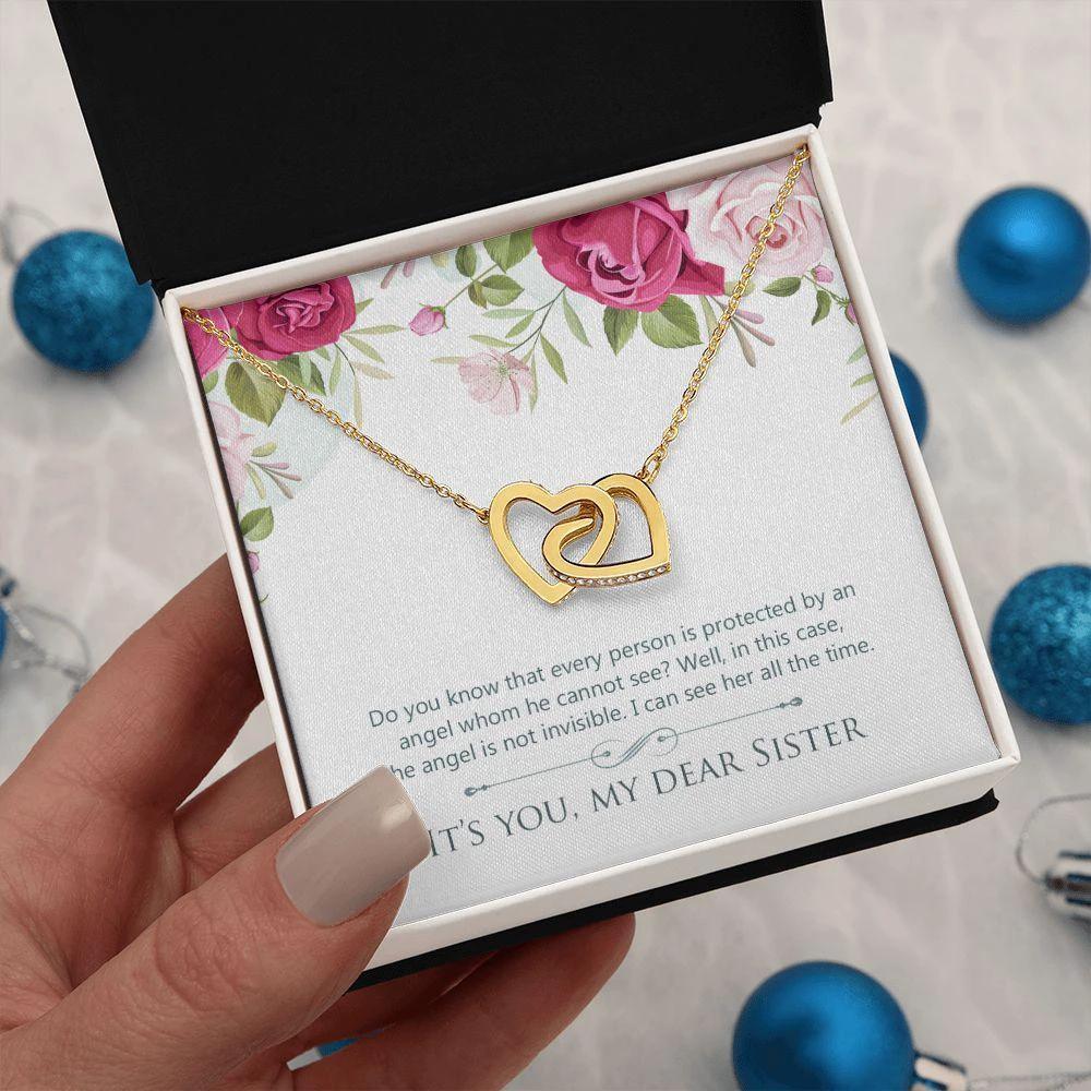 Gift for Sister Interlocking Hearts Necklace