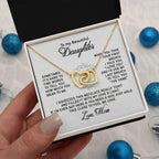 To My Beautiful Daughter - Sometimes It's Hard - Interlocking Hearts Necklace