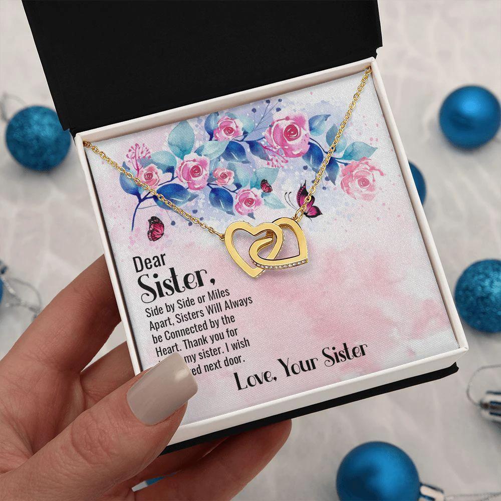 Dear Sister Interlocking Hearts Necklace