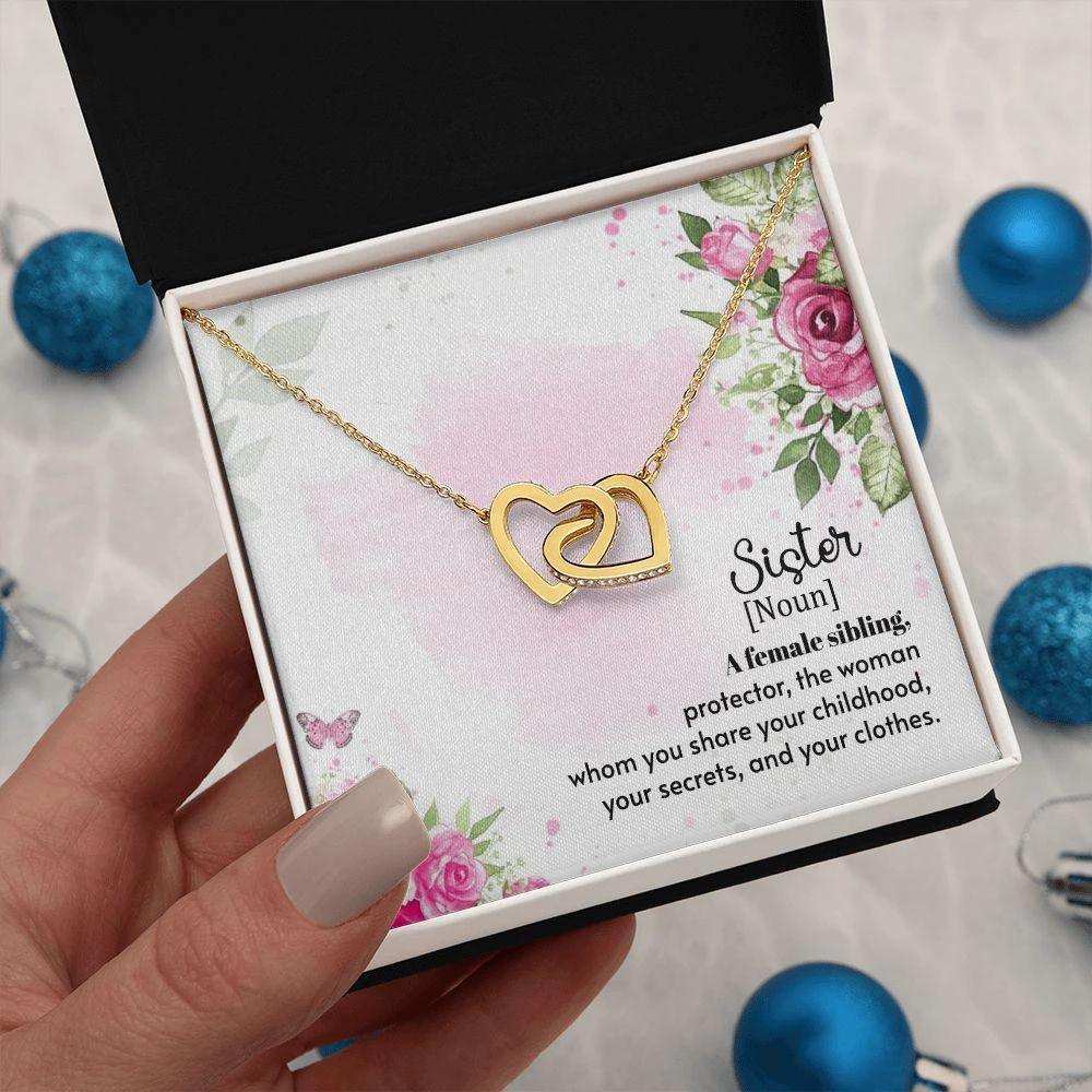 Gift for Sister Interlocking Hearts Necklace