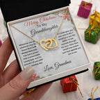 Christmas Gift for Granddaughter Interlocking Hearts Pendant Necklace