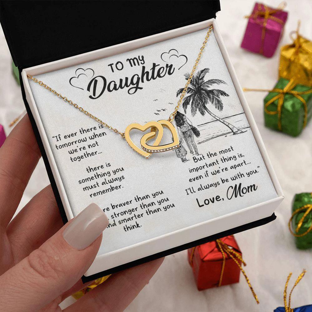 Gift for Daughter From Mom - I'll Always Be With You - Interlocking Hearts Necklace
