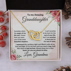 To My Amazing Granddaughter - I Promise to Love You - Interlocking Hearts Necklace with Gift Box