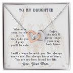 To My Daughter Your Journey in Life Interlocking Hearts Necklace