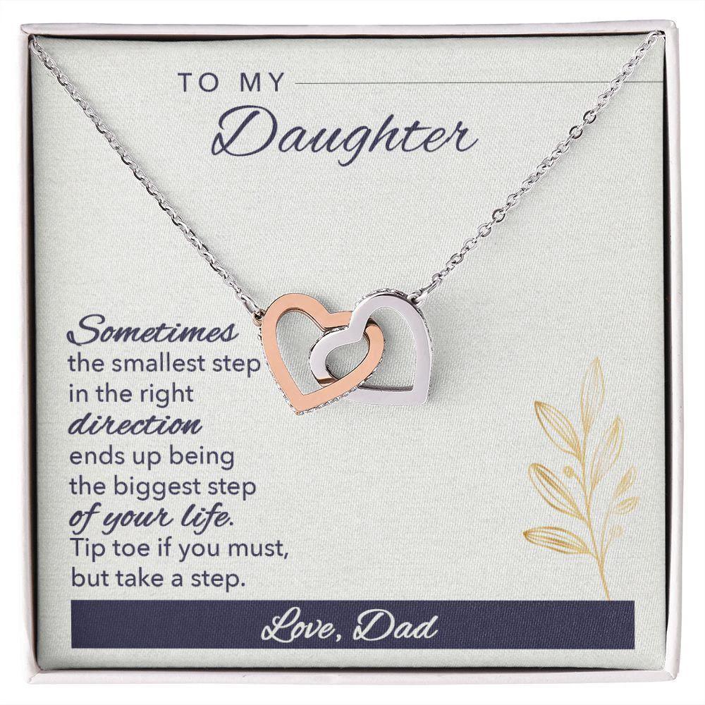Gift for Daughter Love Dad Interlocking Hearts Necklace