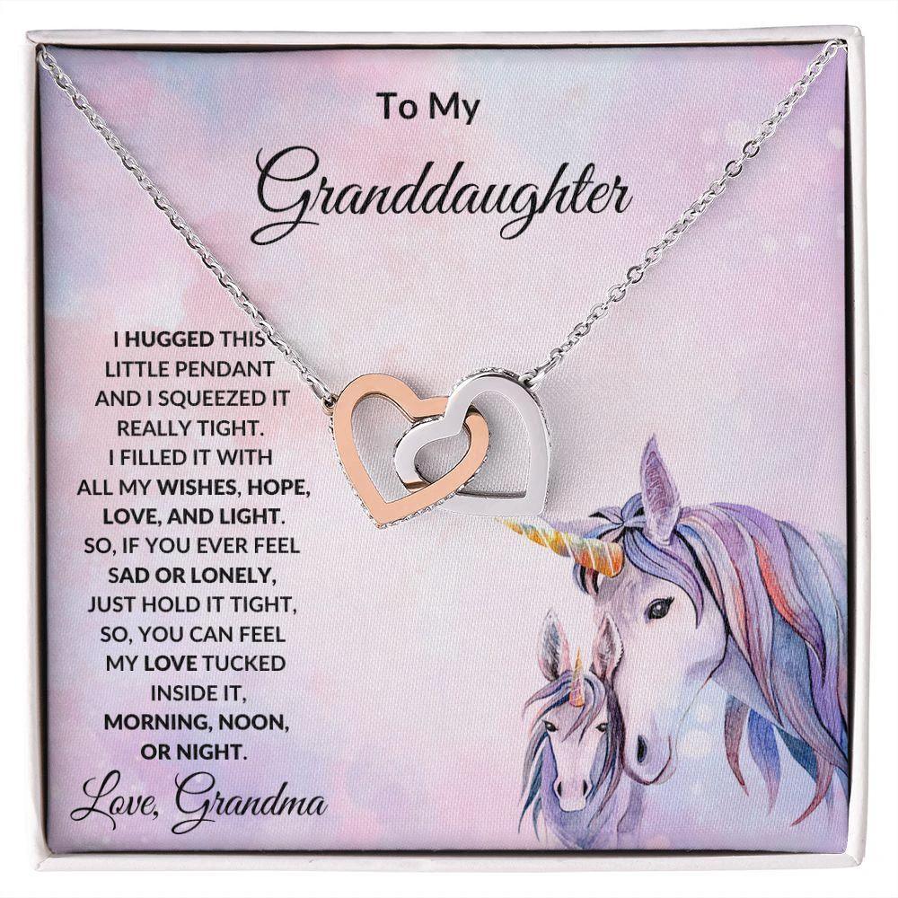 To My Granddaughter Love and Light Hearts Necklace