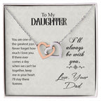 To My Daughter - Greatest Joy - Interlocking Hearts Necklace