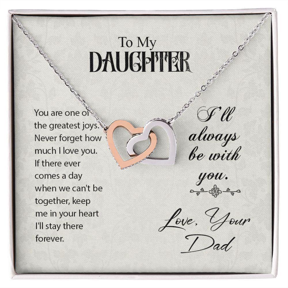 To My Daughter - Greatest Joy - Interlocking Hearts Necklace