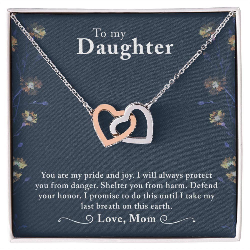 To My Daughter -You Are My Pride And Joy - Interlocking Hearts Necklace