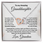 To My Granddaughter Interlocking Hearts Pendant Necklace with Personalized Message Card