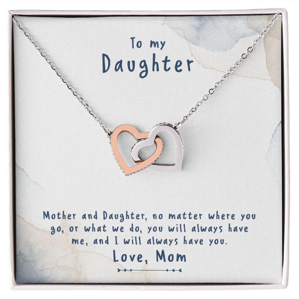 Mother and Daughter Gift Interlocking Hearts Necklace