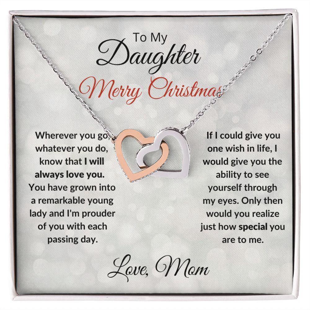 Daughter Christmas Gift from Mom Interlocking Hearts Neckace
