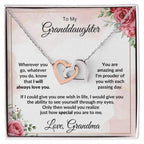 Gift for Amazing Granddaughter Interlocking Hearts Necklace