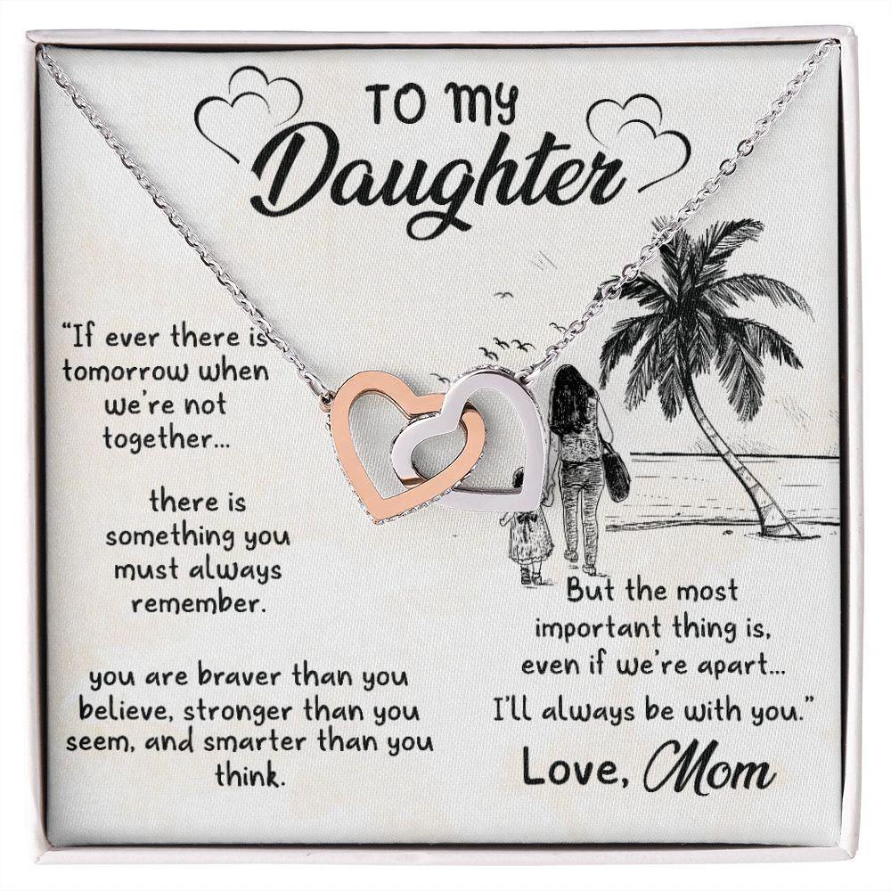 Gift for Daughter From Mom - I'll Always Be With You - Interlocking Hearts Necklace