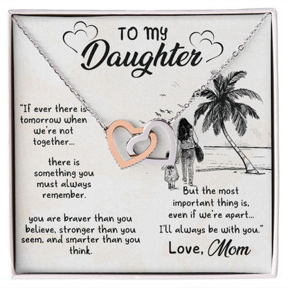 Gift for Daughter - I'll Always Be With You - Interlocking Hearts Necklace - Mallard Moon Gift Shop