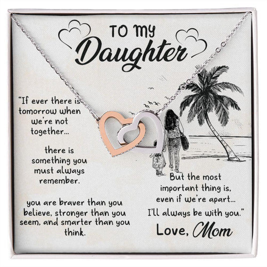 Gift for Daughter - I'll Always Be With You - Interlocking Hearts Necklace - Mallard Moon Gift Shop