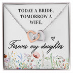Gift For Daughter - Today a Bride - Interlocking Hearts Necklace
