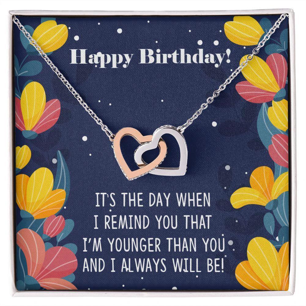 Siblings Birthday Interlocking Hearts Necklace