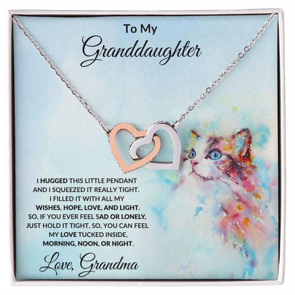 To My Granddaughter Hugs from Grandma Necklace