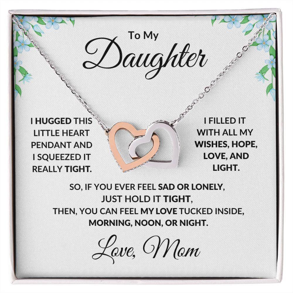 To My Daughter Interlocking Hearts Necklace