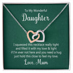 To My Wonderful Daughter - Need a Hug - Interlocking Hearts Necklace