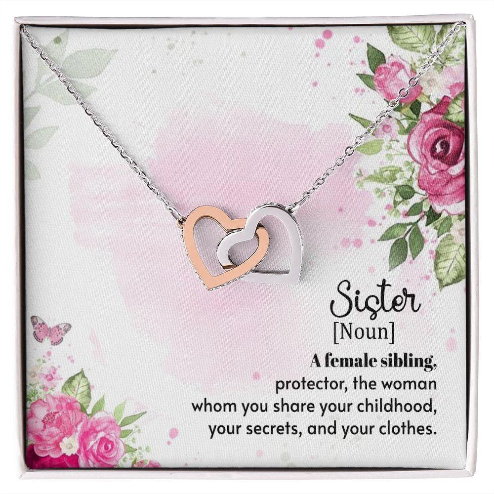 Gift for Sister Interlocking Hearts Necklace