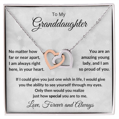 Gift for Granddaughter - Special to Me - Interlocking Hearts Necklac - Mallard Moon Gift Shop