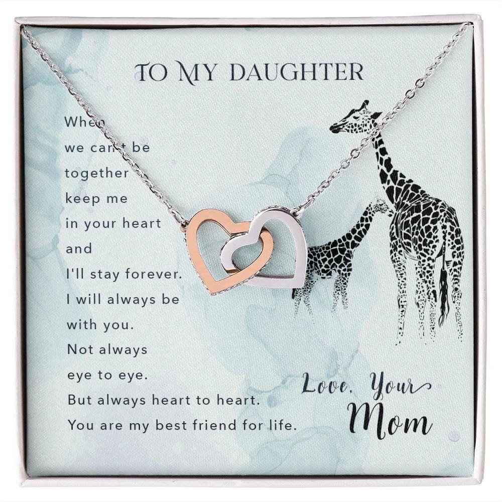 To My Daughter Best Friend for Life Interlocking Hearts Necklace