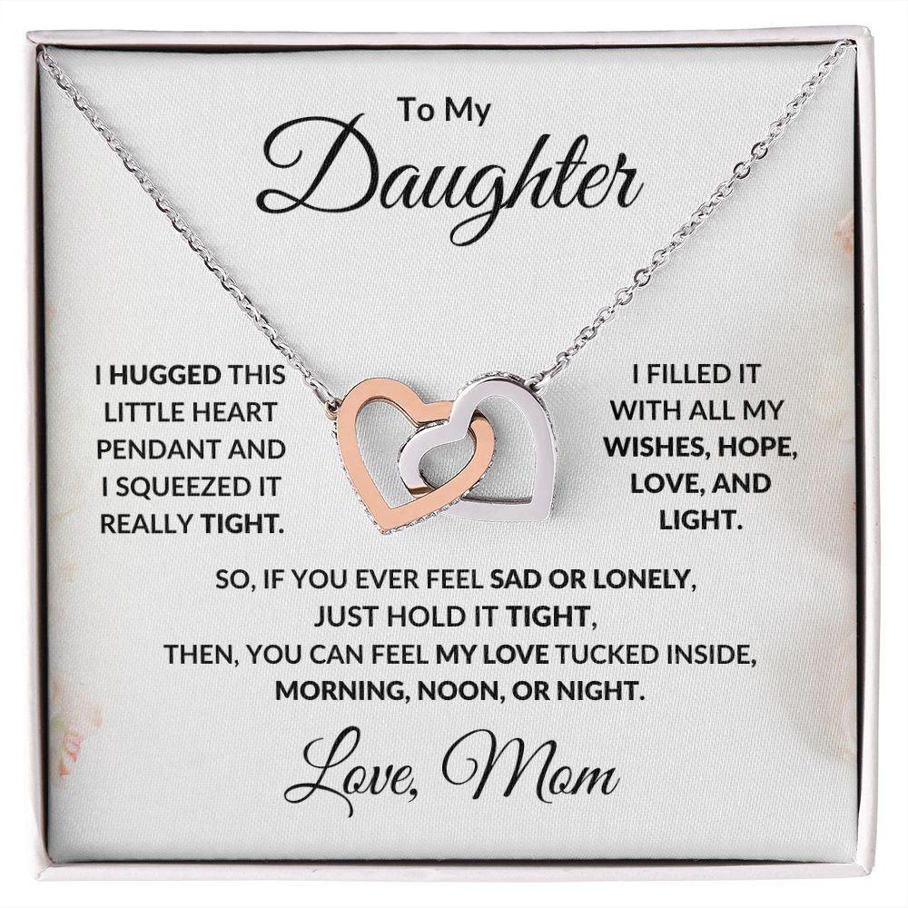 Gift for Young Daughter Hugs Interlocking Hearts Necklace